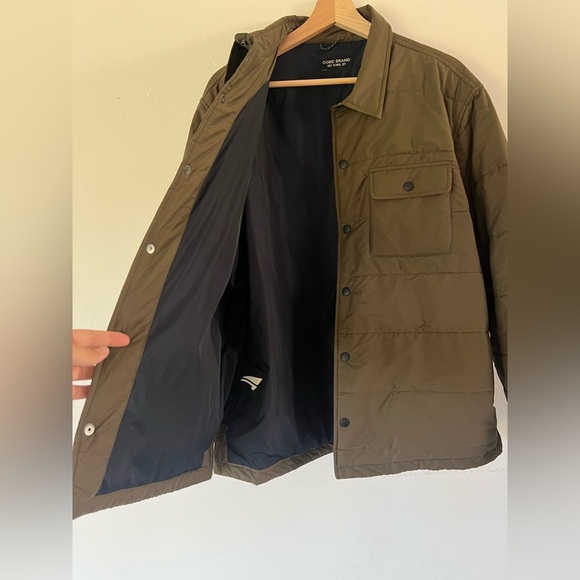 OOBE Brand 161 King St. Men's Green Quilted Snap Button Front Overshirt Shacket - Picture 7 of 10